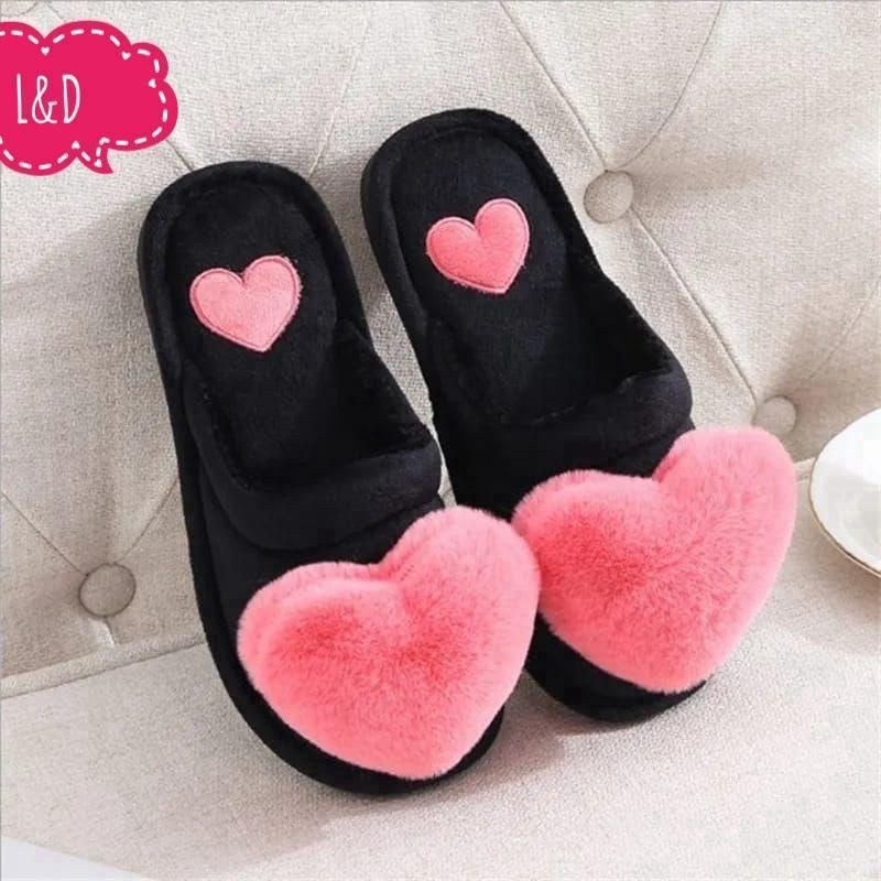 тапочки женские,женские домашние тапочки,домашние тапочки,тапочки с сердцем,плюшевые домашние тапочки