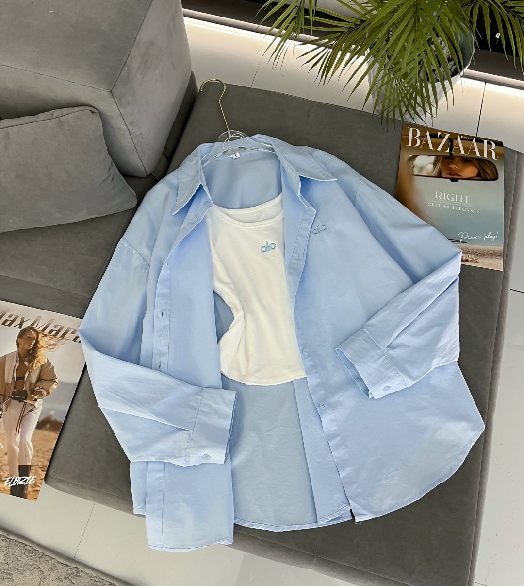 рубашка голубая оверсайз,рубашка голубая,рубашка женская,рубашка модная,однотонная рубашка