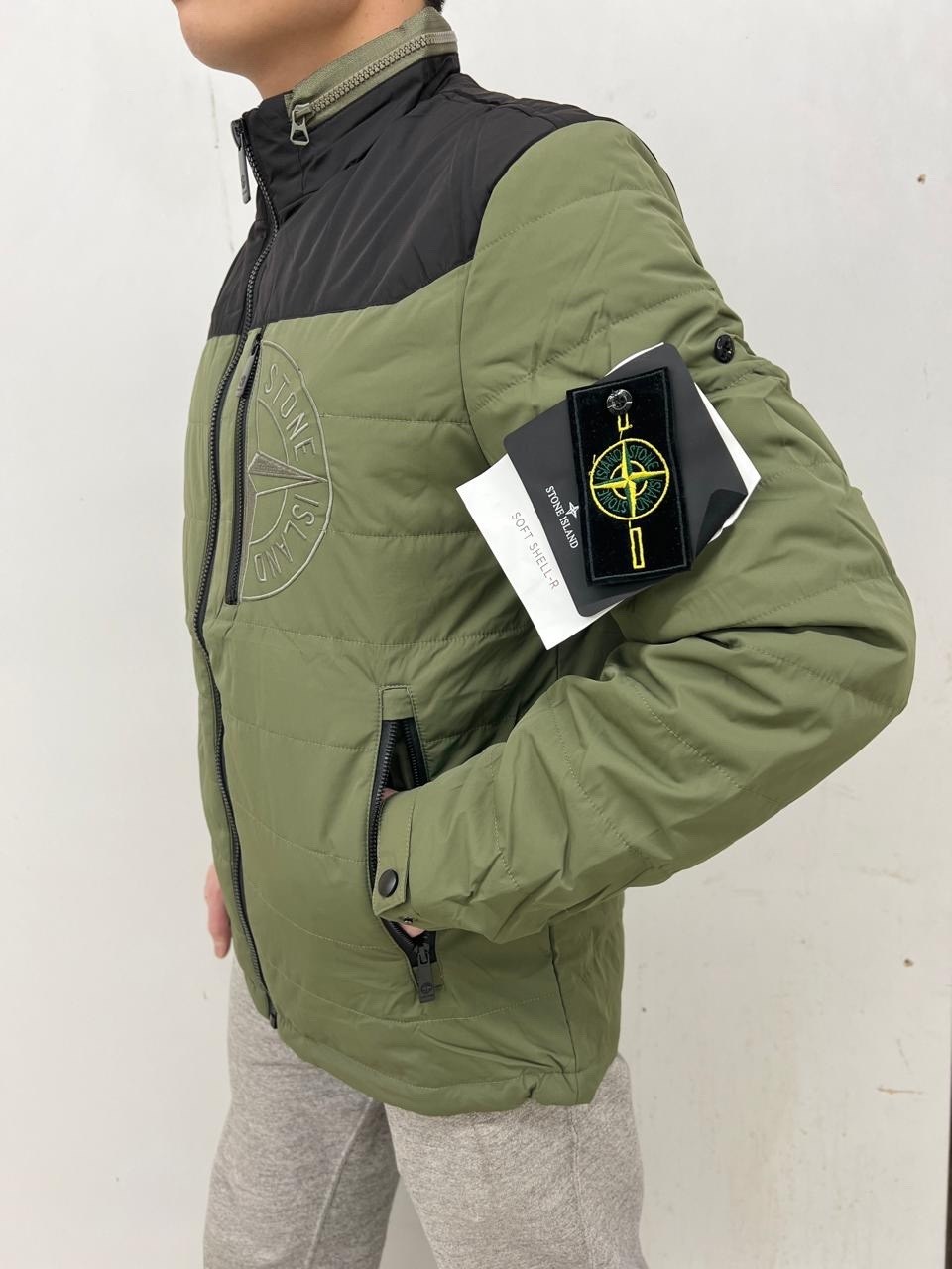 зимняя куртка stone island,мужская куртка stone island,куртка-пуховик stone island,зимний пуховик куртка stone island хаки,стон айленд куртка
