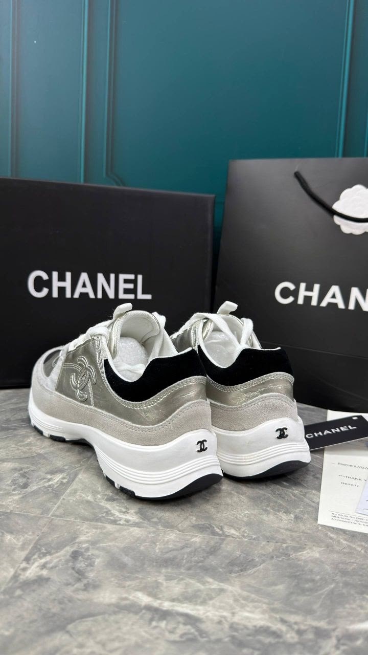 кроссовки chanel chanel кроссовки chanel,кроссовки женские chanel,кроссовки chanel,кроссовки шанель chanel цвет серебристый,модные вентилируемые кроссовки chanel