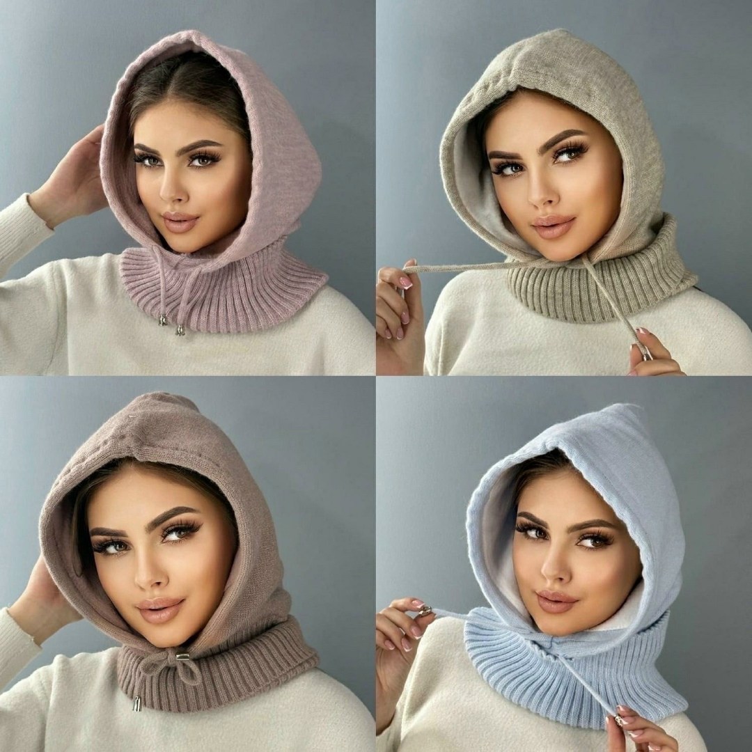 капор черный,капор женский,капор женский вязаный,капор-балаклава вязаная цвет черный,капор-балаклава вязаная