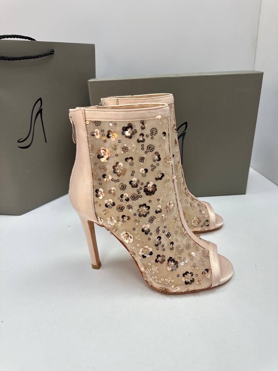 ,женская ,летние ботильоны, на каблуках,ботильоны сетка