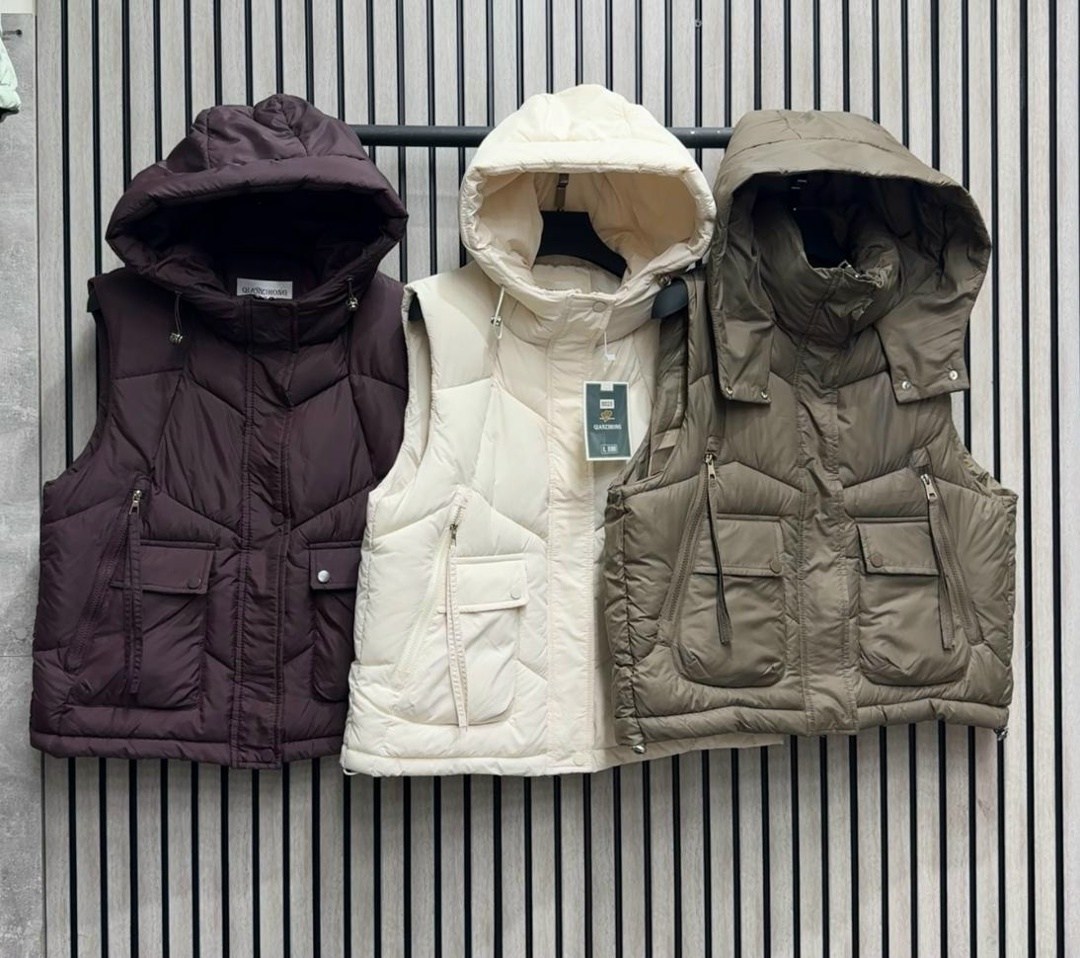 пуховой жилет,жилет женский,теплый жилет,жилет повседневный,стильный жилет