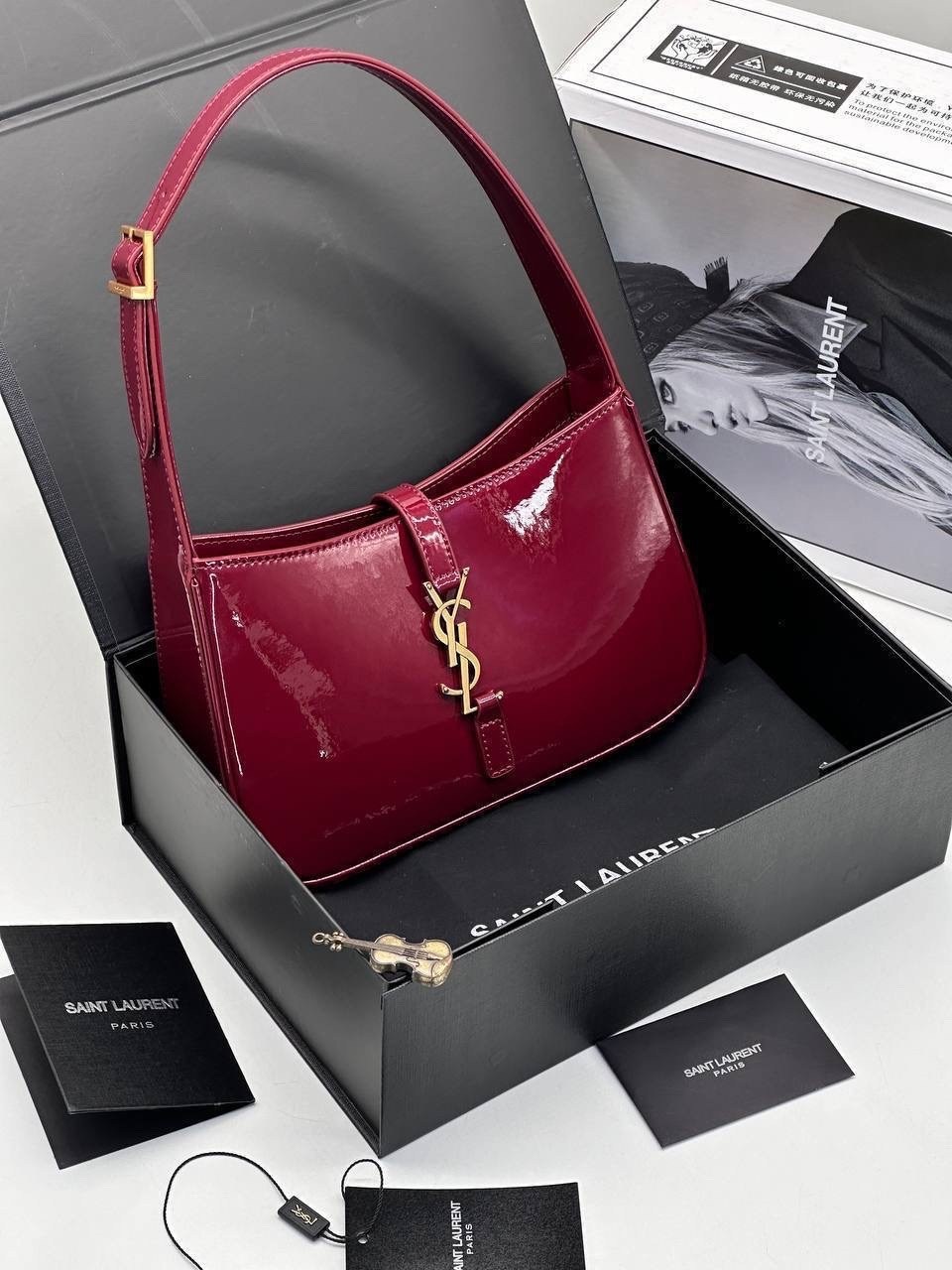 женская сумочка,женская сумка,женская сумка-кошелек ysl saint laurent,сумка бордовая,модная сумка