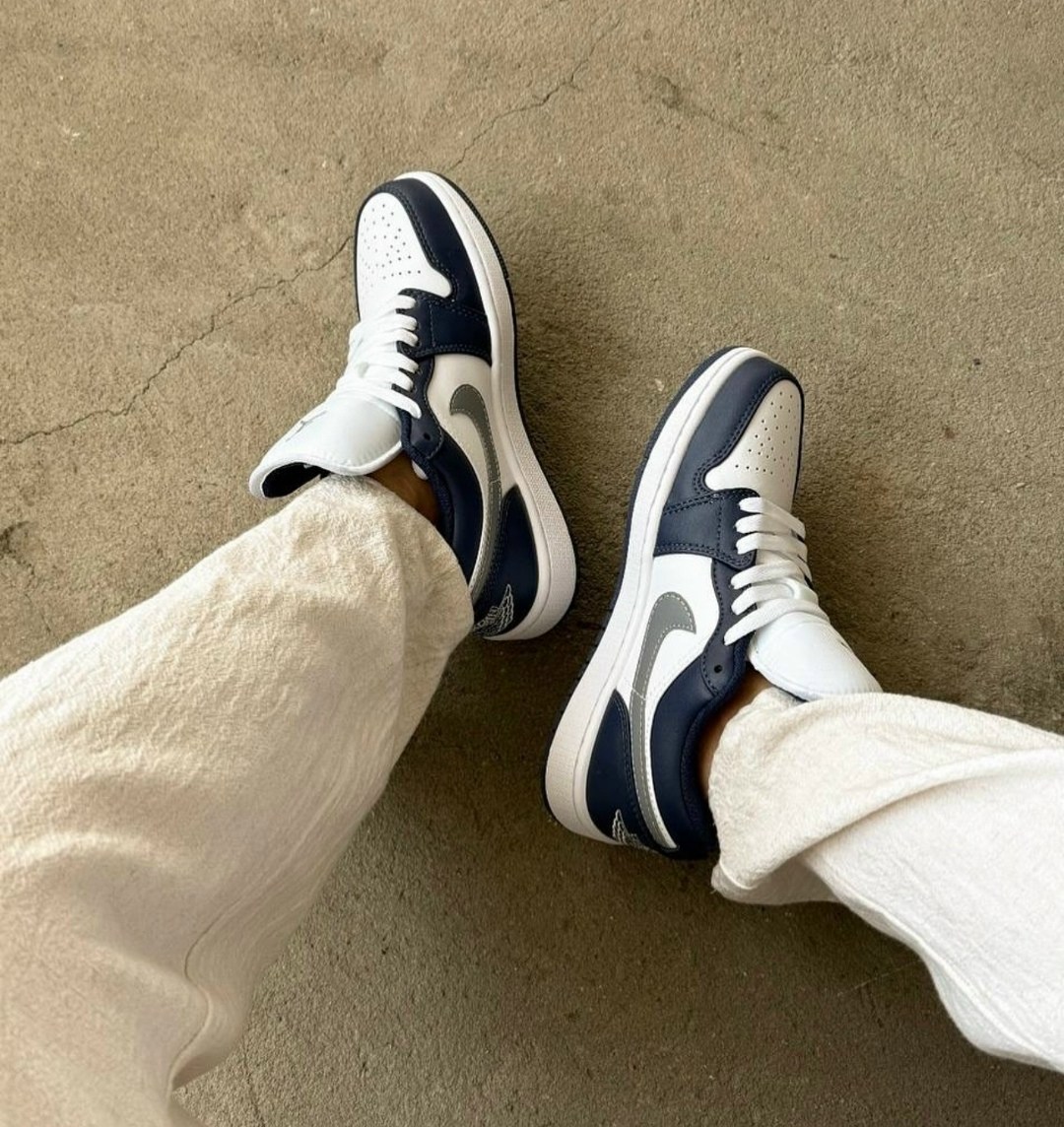 кроссовки кожа, женская,кроссовки,air jordan 1 low marina blue, кроссовки