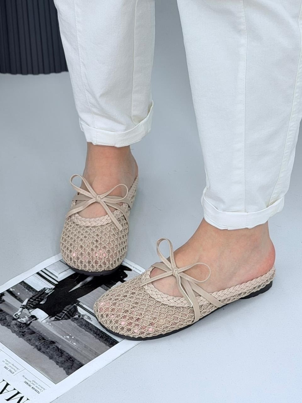 вязаные тапочки,вязаные босоножки,,летние тапочки,женские тапочки