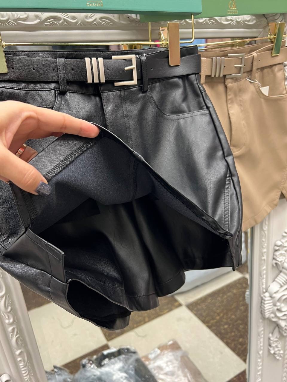 шорты из искусственной кожи с высокой талией,кожаные шорты,шорты женские,женские короткие шорты из натуральной кожи с карманами,шорты женские из искусственной кожи