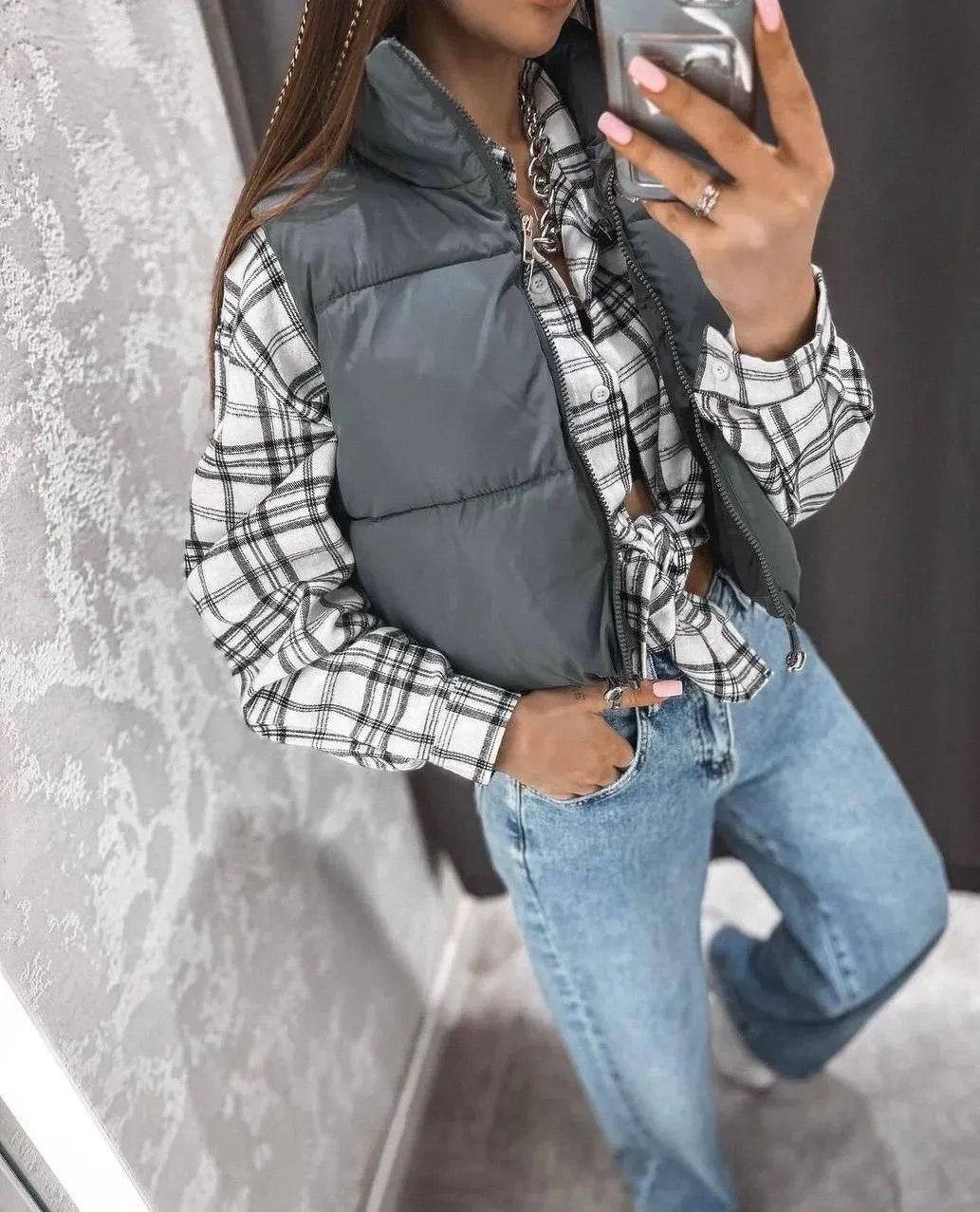 жилетка укороченная,стильная жилетка,женская жилетка,демисезонная женская жилетка,жилетка на синтепоне