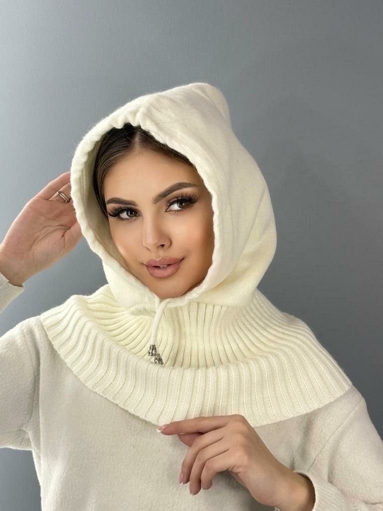 капор черный,капор женский,капор женский вязаный,капор-балаклава вязаная цвет черный,капор-балаклава вязаная