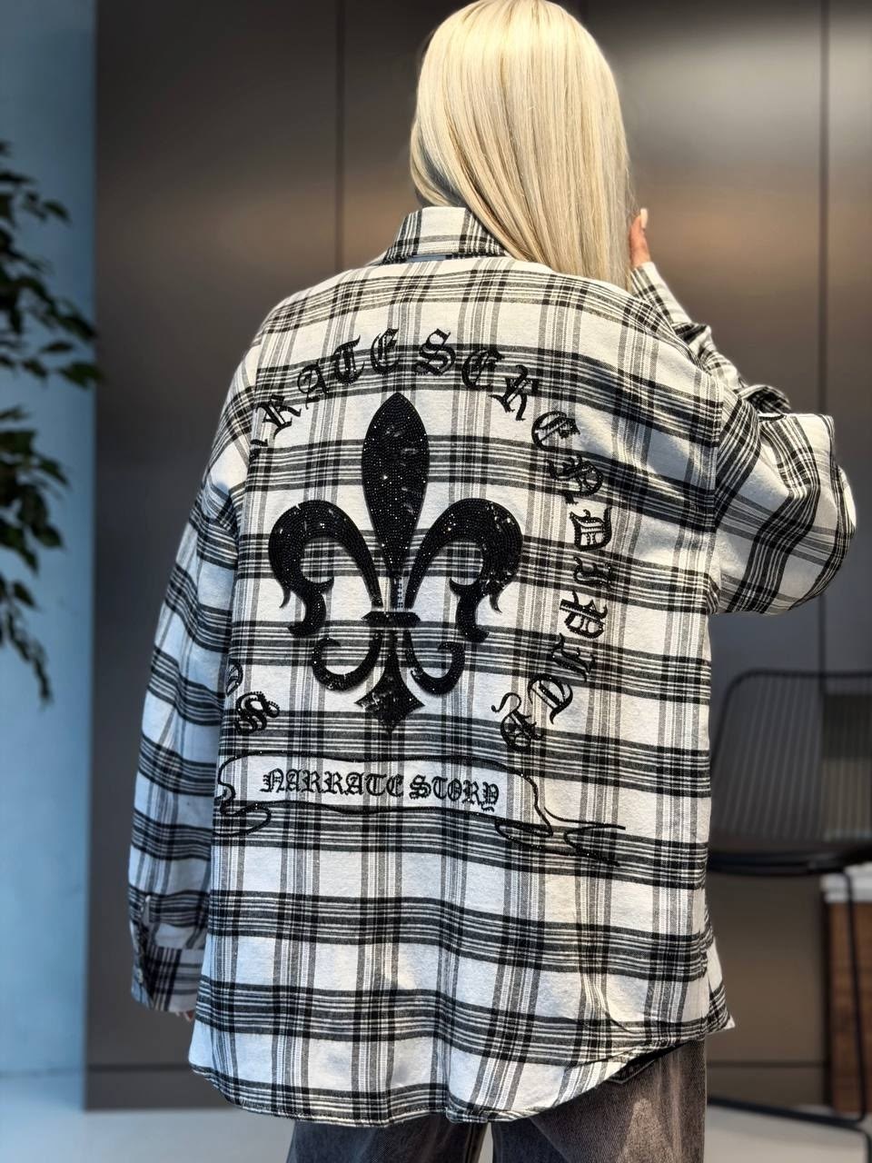 рубашка женская в клетку оверсайз,рубашка оверсайз в клетку удлиненная,рубашка оверсайз клетка,женская рубашка в клетку,рубашка в клетку оверсайз trendy truth