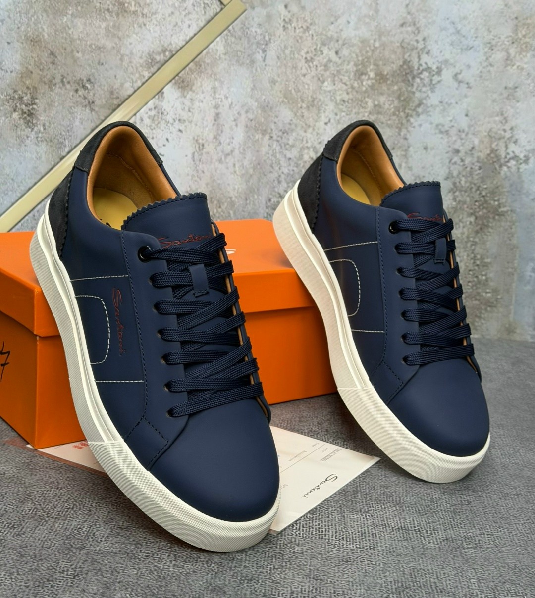 ,кеды мужские,синие кеды,синие кожаные кроссовки brunello cucinelli,кроссовки мужские люкс