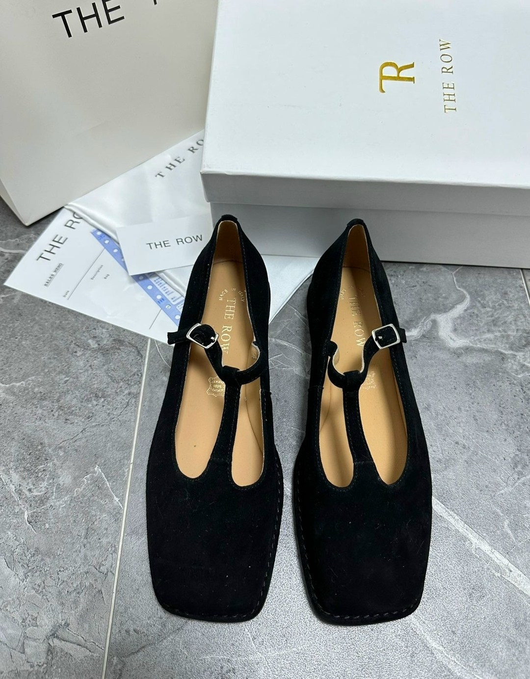 женские замшевые балетки с квадратным носом the row коричневые,, женская,модная женская ,брендовая