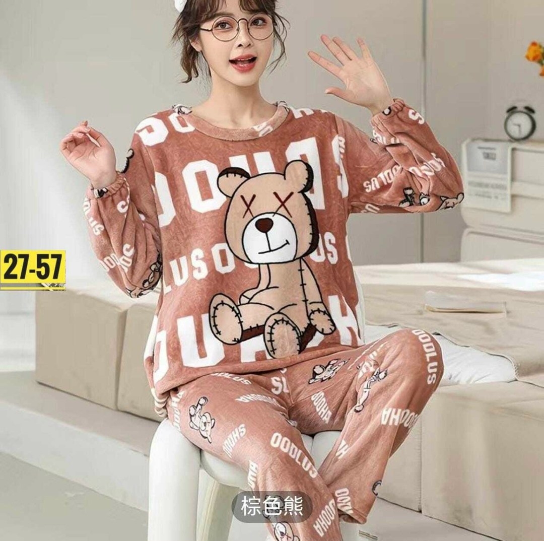 пижама женская со штанами теплая домашняя плюшевая,пижама теплая плюшевая,теплая пижама,пижама плюшевая теплая со штанами,фланелевая теплая пижама для женской мягкой