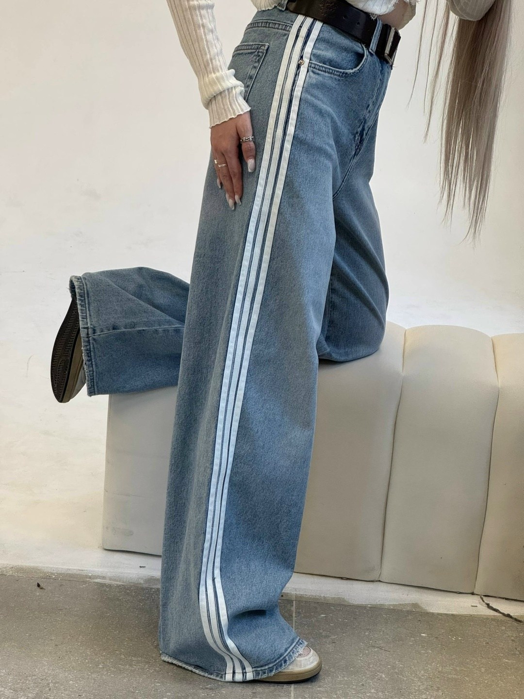 широкие джинсы,джинсы balenciaga,корейские модные мешковатые джинсы y2k в синюю полоску,женские полосатые джинсы y2k в стиле харадзюку 90-х,джинсы balenciaga adidas