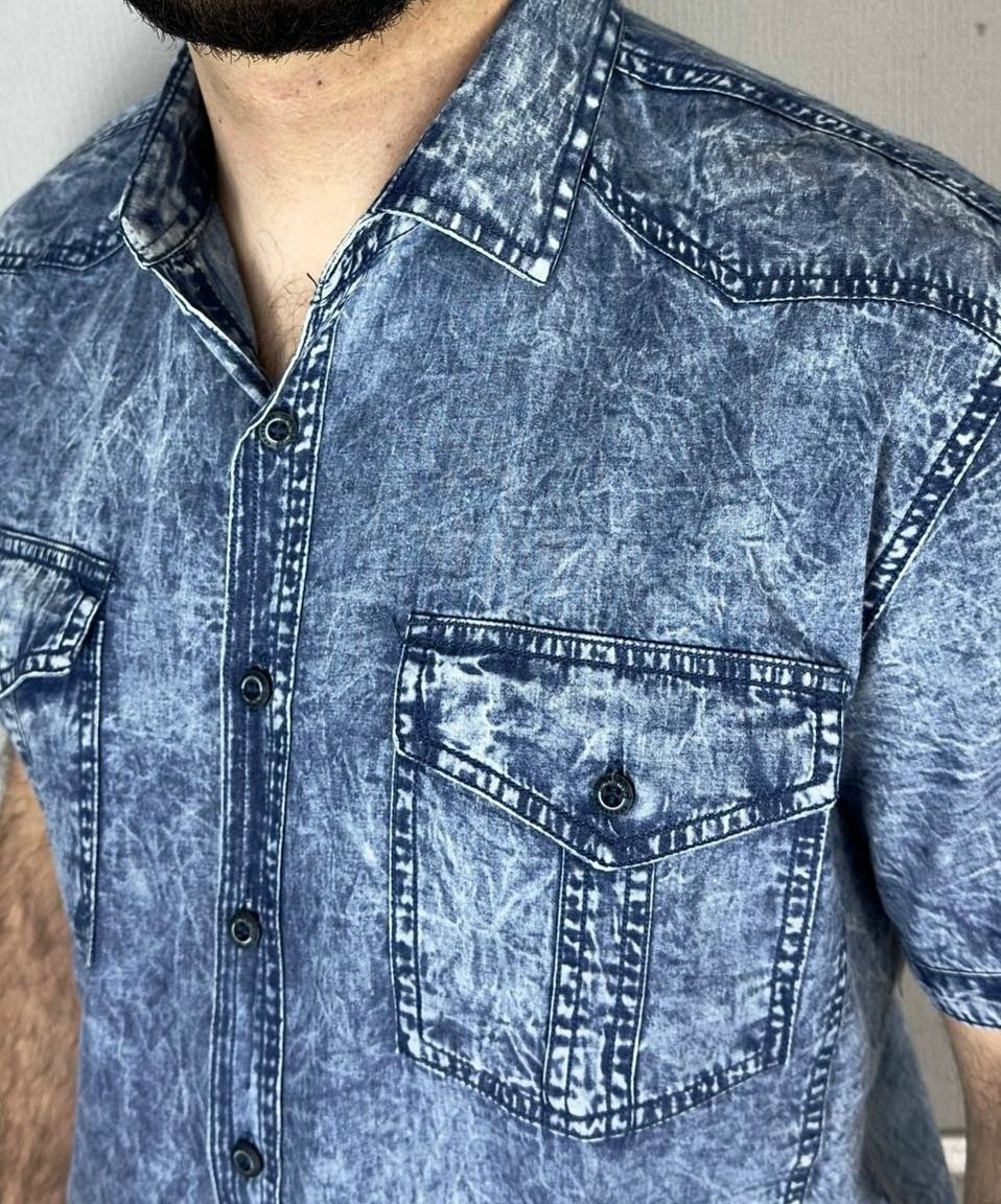 рубашка мужская джинсовая,рубашка мужская,модные мужские рубашки,рубашка мужская с короткими рукавами,рубашка джинса