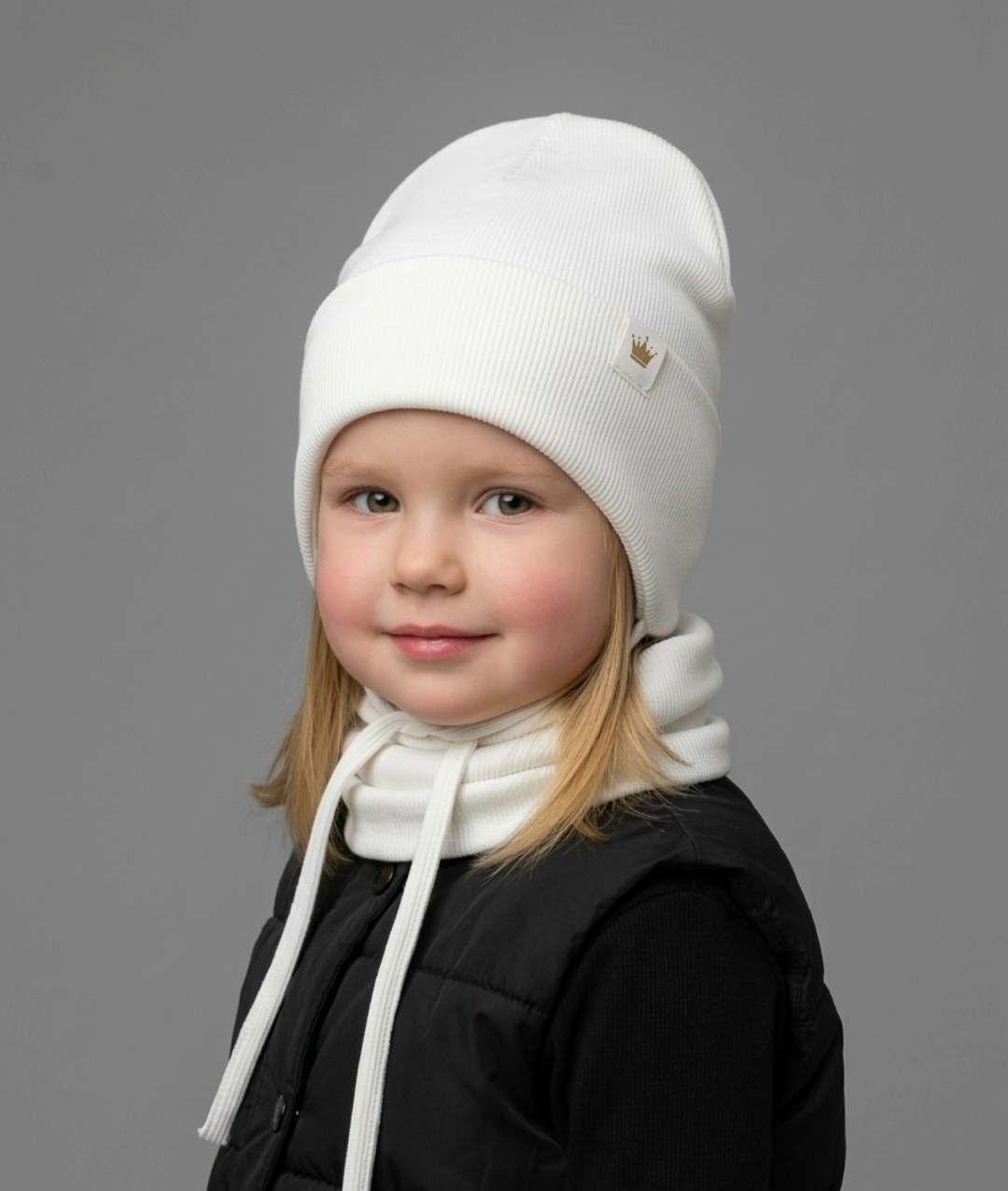 журавлик шапка денвер белый,шапка детская хб,комплект шапки,детская шапочка,шапка детская