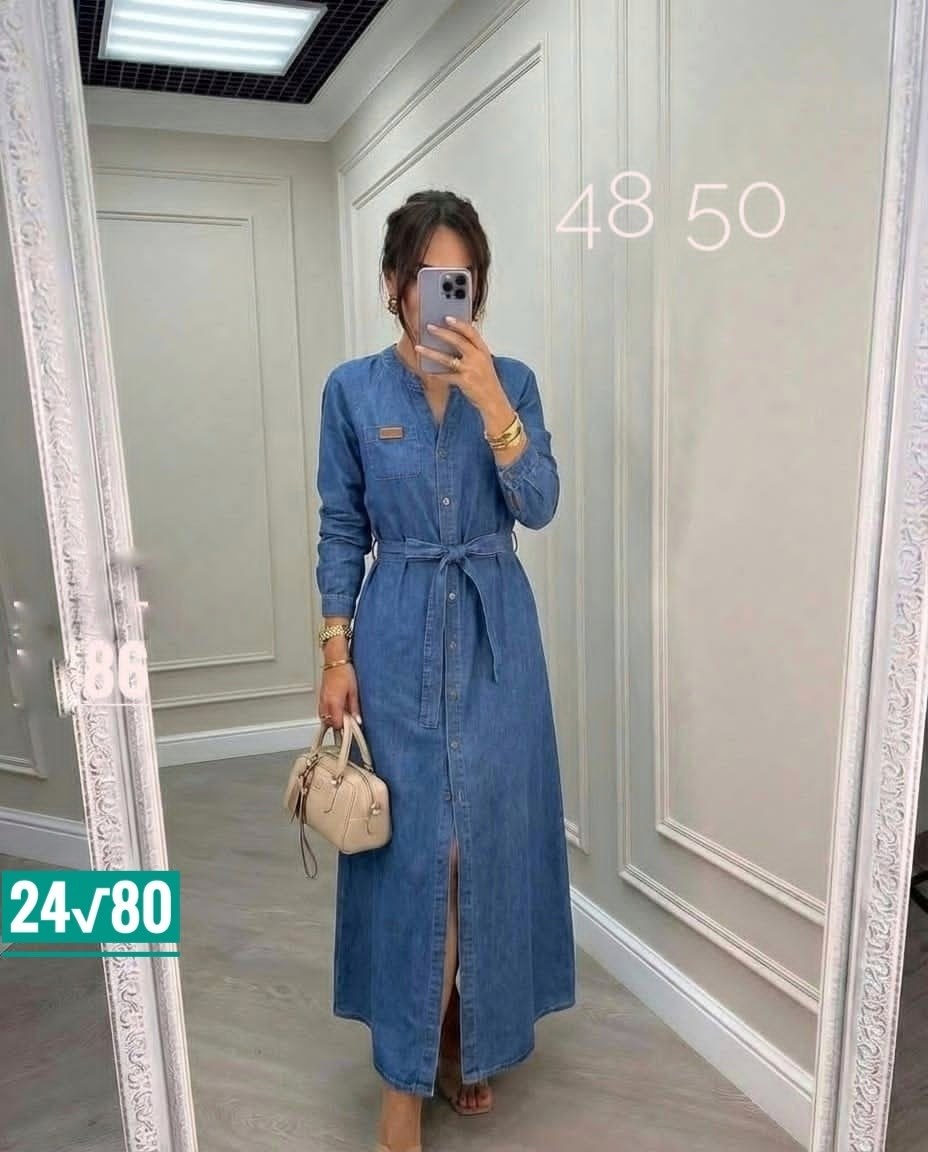 джинсовое платье-рубашка длины миди,джинсовое платье женское,джинсовое платье,платье рубашка джинсовое длинное офисное макси в пол aisha collection,стильное джинсовое платье