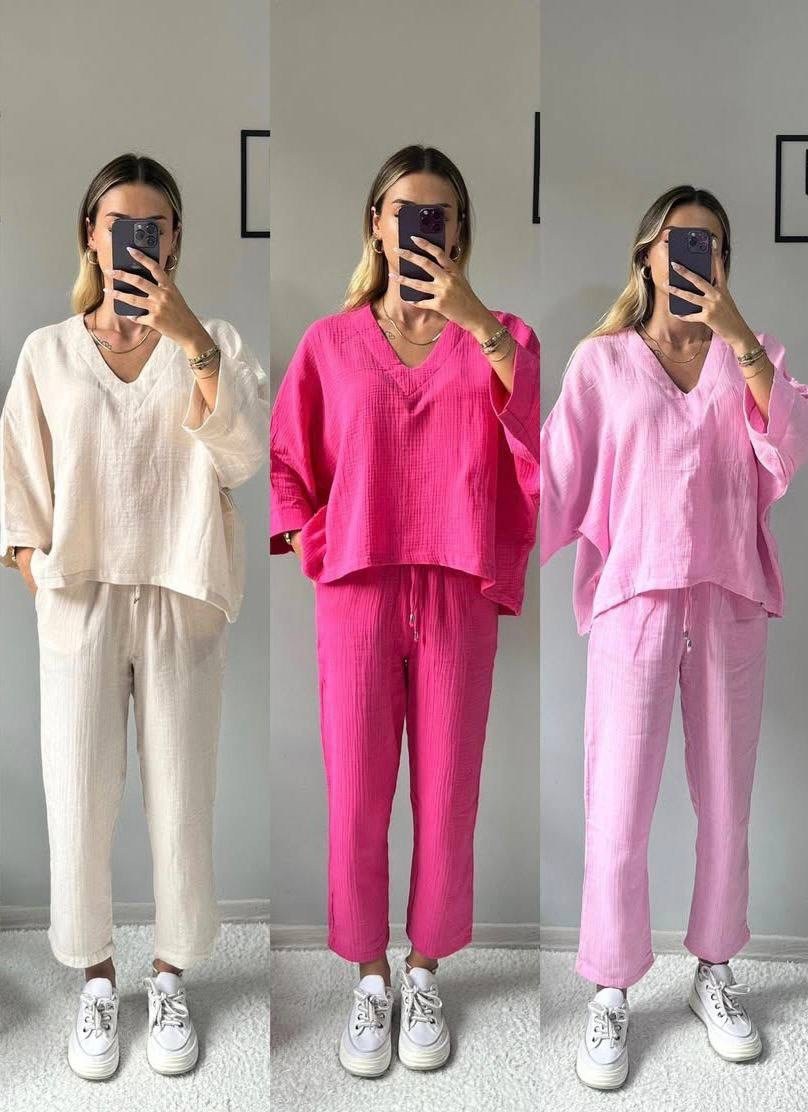 муслиновый костюм с брюками,желтый костюм,женские костюмы брючные,костюм на лето,костюм с брюками