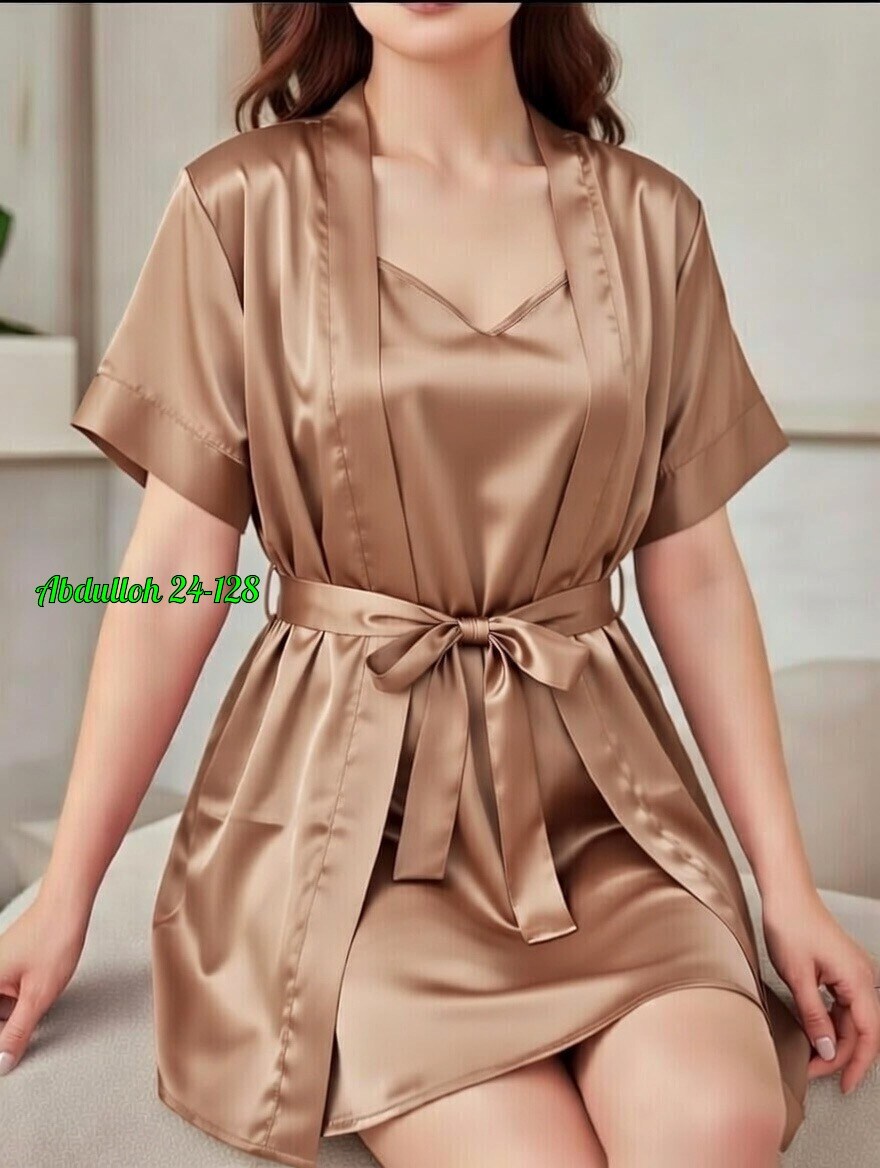 атласный халат,халат женский,женский домашний халат,халат с поясом,женский шелковый халат