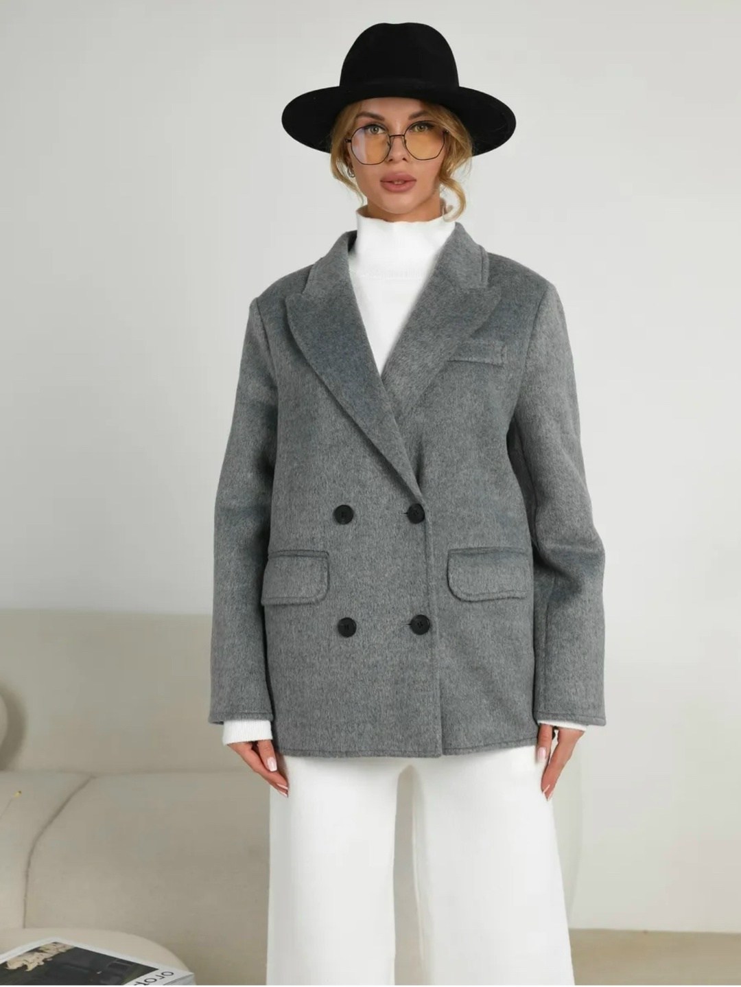 полупальто,пальто двубортное серое из пальтовой шерсти dava 7005,пальто пиджак,пальто dava 7005 серый,серое пальто