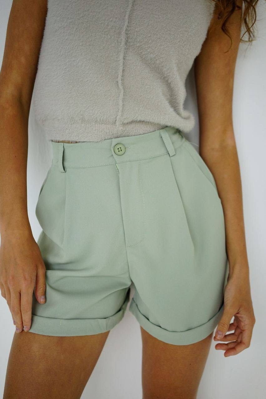 женские шорты,повседневные шорты,трикотажные шорты,свободные шорты,зеленые шорты