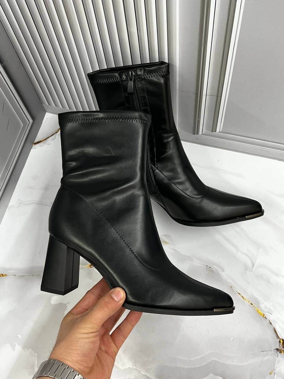 ,ботильоны женские,darja женские ботинки на каблуке с острым носком и молнией сзади muggo черный,ботильоны,полусапоги