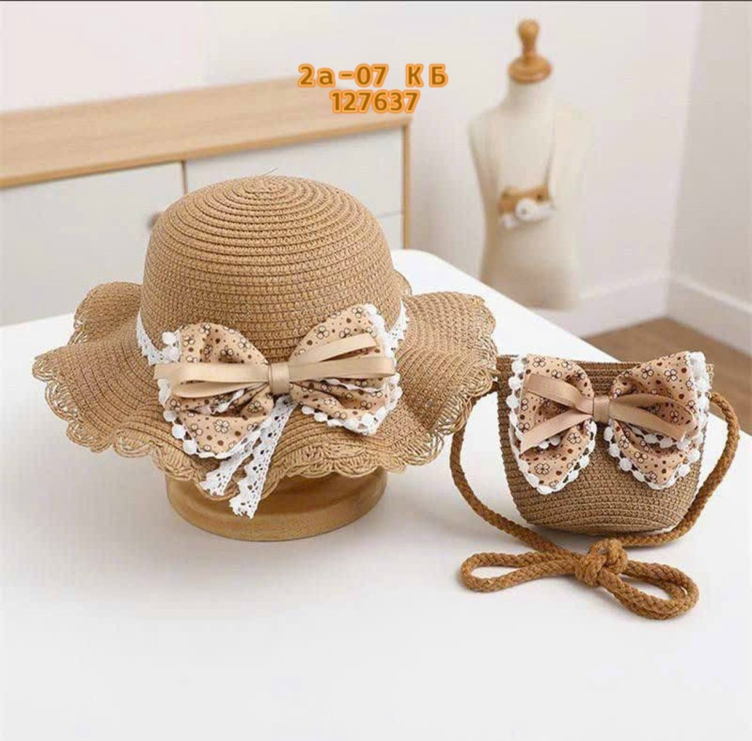 соломенная шляпа с сумочкой,детская соломенная шляпа с сумочкой,детская соломенная шляпа с сумкой,шляпа соломенная летняя с сумочкой,соломенная шляпка и сумочка для девочки