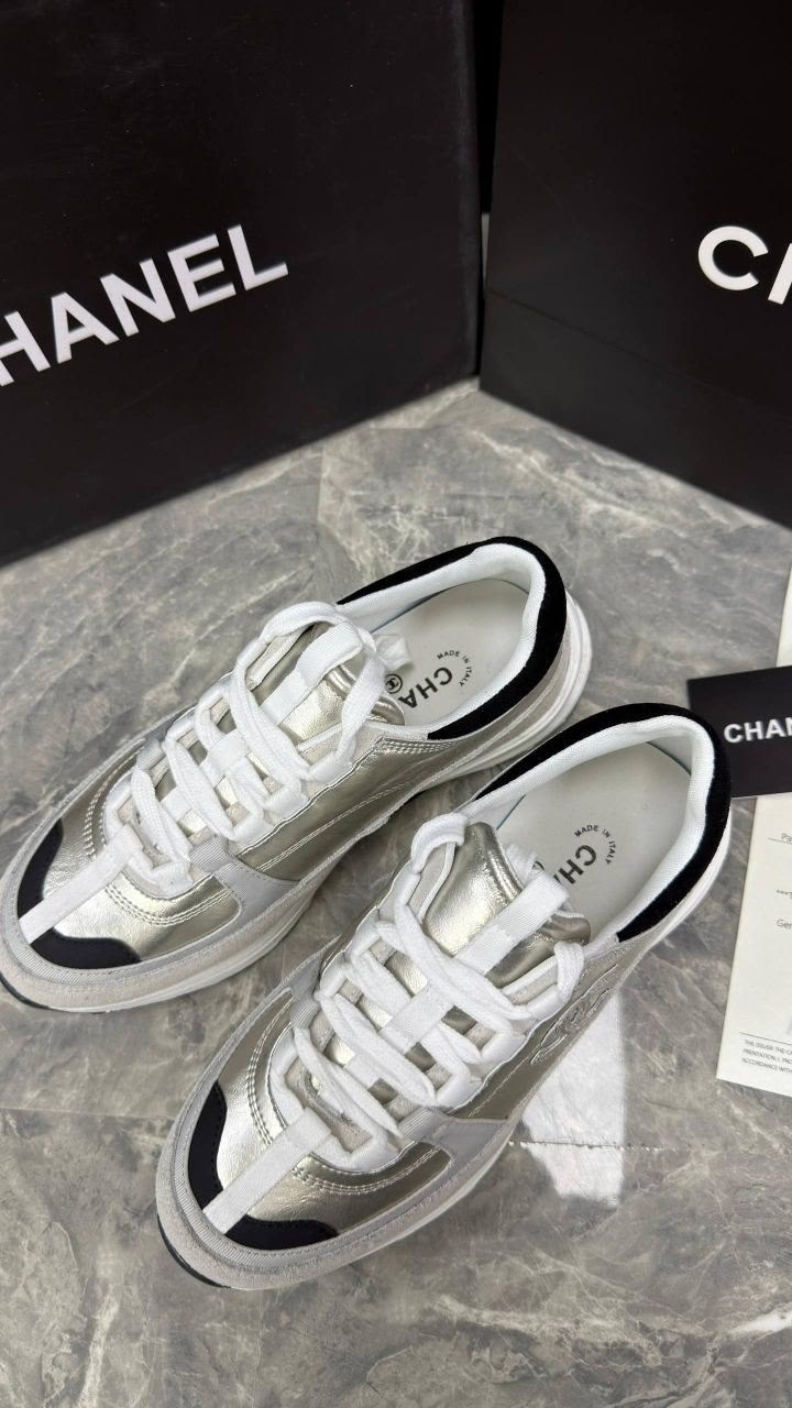 кроссовки chanel chanel кроссовки chanel,кроссовки женские chanel,кроссовки chanel,кроссовки шанель chanel цвет серебристый,модные вентилируемые кроссовки chanel