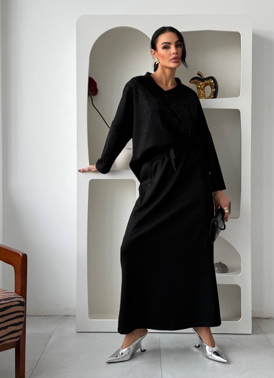 трикотажное платье,кофта и юбка,костюм с юбкой,костюм трикотажный с длинной юбкой desire store,платье