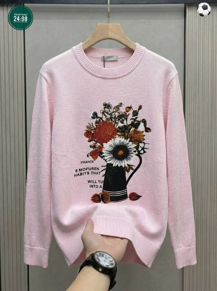 свитер с вышивкой,свитер дольче габбана женские,джемпер с вышивкой,вышивка на толстовке,свитер с цветочной вышивкой