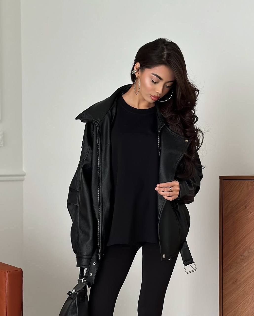 кожаная куртка,леггинсы кожаные,куртка стильная,куртка косуха,косуха оверсайз