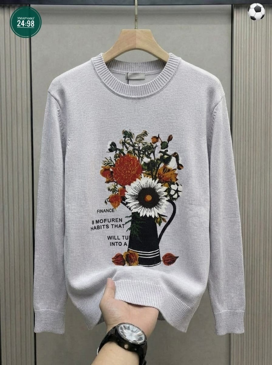 свитер с вышивкой,свитер дольче габбана женские,джемпер с вышивкой,вышивка на толстовке,свитер с цветочной вышивкой