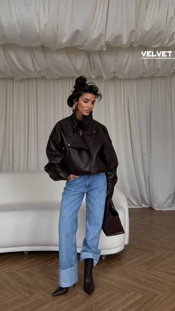 куртка бомбер оверсайз кожаная c&c fashion,кожаный бомбер демисезонный куртка оверсайз осенний,кожаная женская куртка,куртка кожаная,куртка бомбер