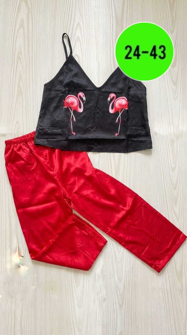 пижама армани шелк фламинго,пижама женская,пижама с фламинго женская,женская пижама с принтом фламинго,комплект пижама