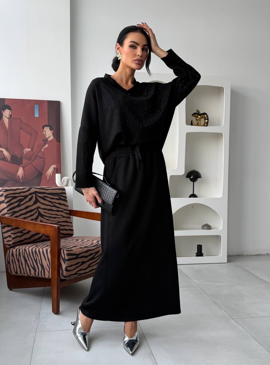 трикотажное платье,кофта и юбка,костюм с юбкой,костюм трикотажный с длинной юбкой desire store,платье