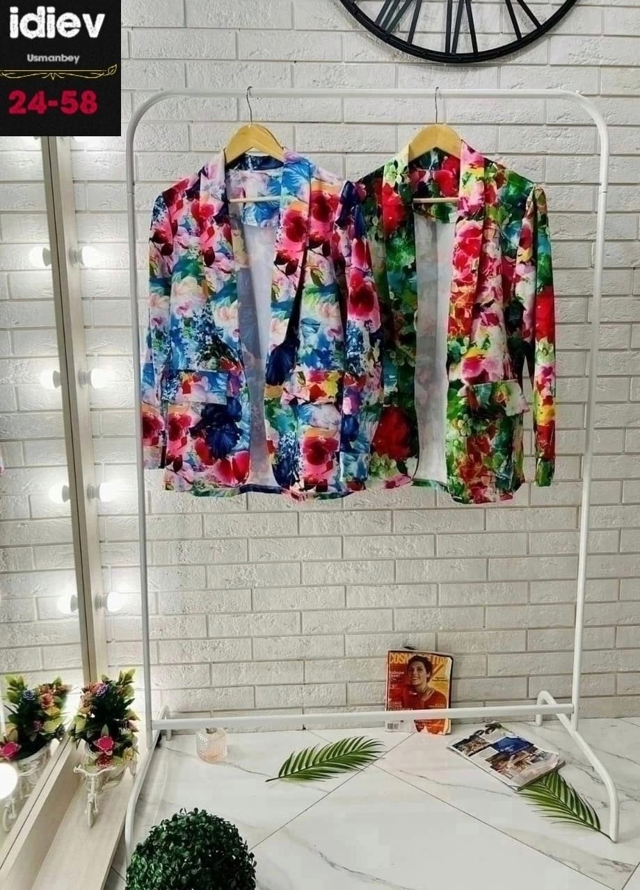 пиджак женский ,пиджак с цветочным принтом,цветной пиджак женский,пиджак с принтом,жакет с цветочным принтом