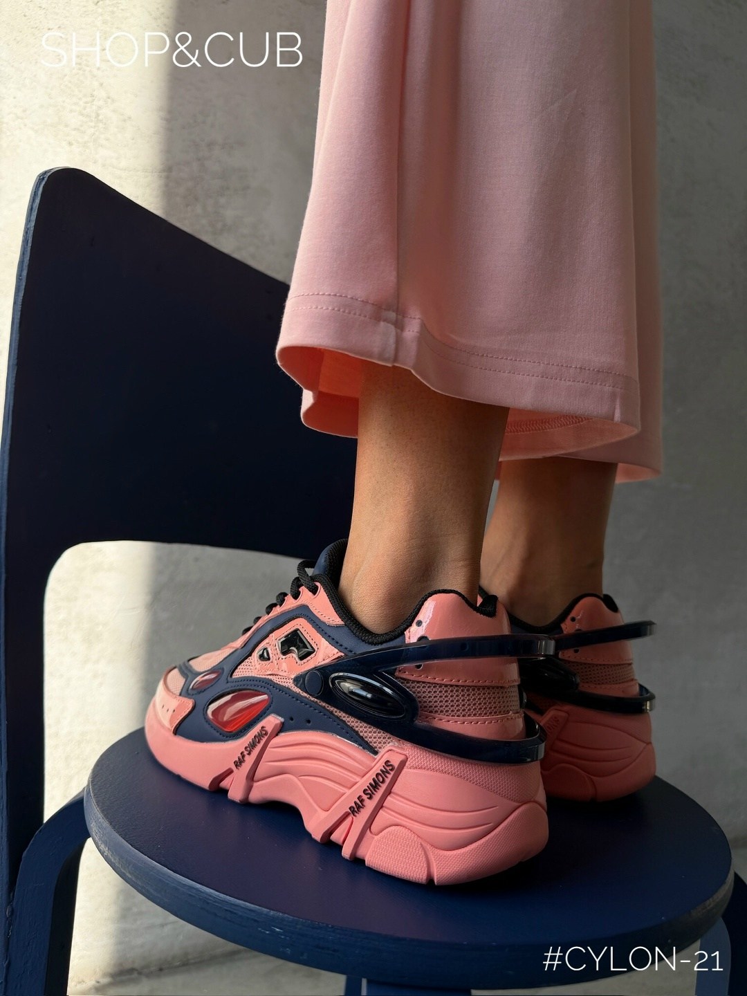 кроссовки raf simons cylon-21 розовый,кроссовки женскиe,кроссовки raf simons,кроссовки raf simons лососево-розовый,низкие кроссовки