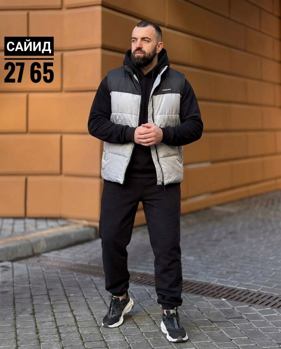 спортивный костюм мужской,жилетка на синтепоне,костюм спортивный,спортивный костюм тройка с жилеткой,мужская мода