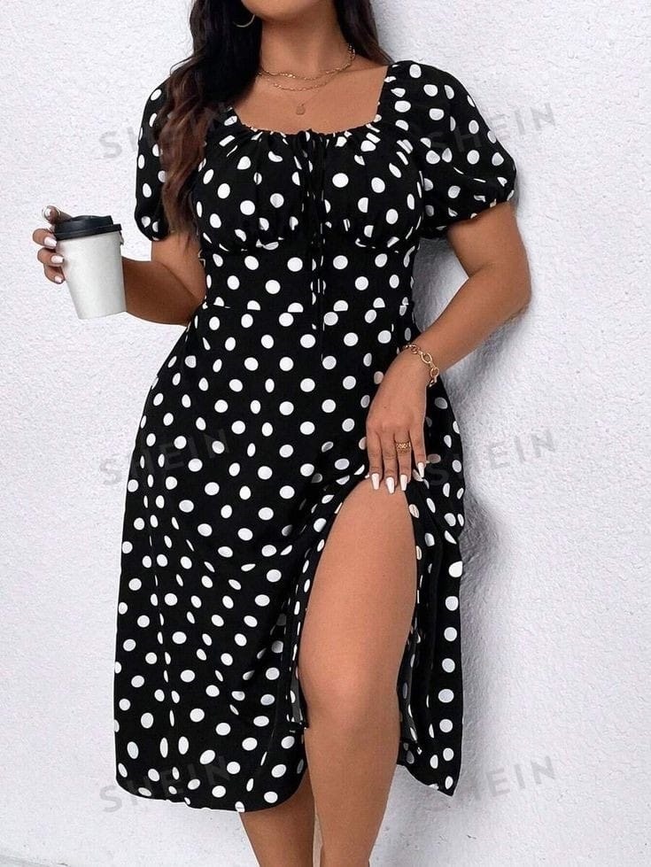 женское платье в горох,платье женское в горошек,женские платья больших размеров,платье женское в горошек больших размеров,платье женской