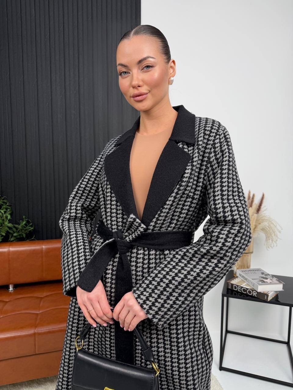 пальто модное,пальто гусиная лапка,стильное пальто,пальто женские,пальто с поясом