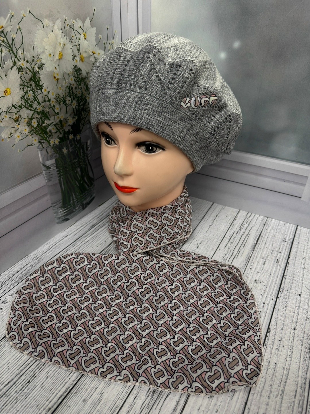 комплект берет с шарфом,комплекс берет со шарф,шарфы для женщин,шапка для женщин,шапка и платок