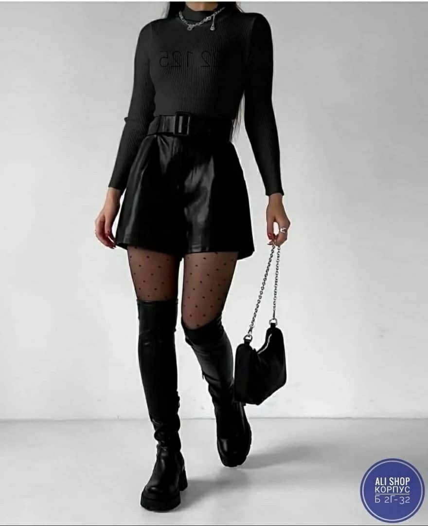 шорты кожаные,шорты женские кожаные,кожаные шорты с высокой талией,шорты из экокожи женские,шорты из экокожи