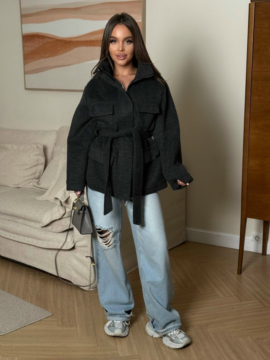 стильное пальто,женская куртка,полупальто,пальто с поясом,женская кофта