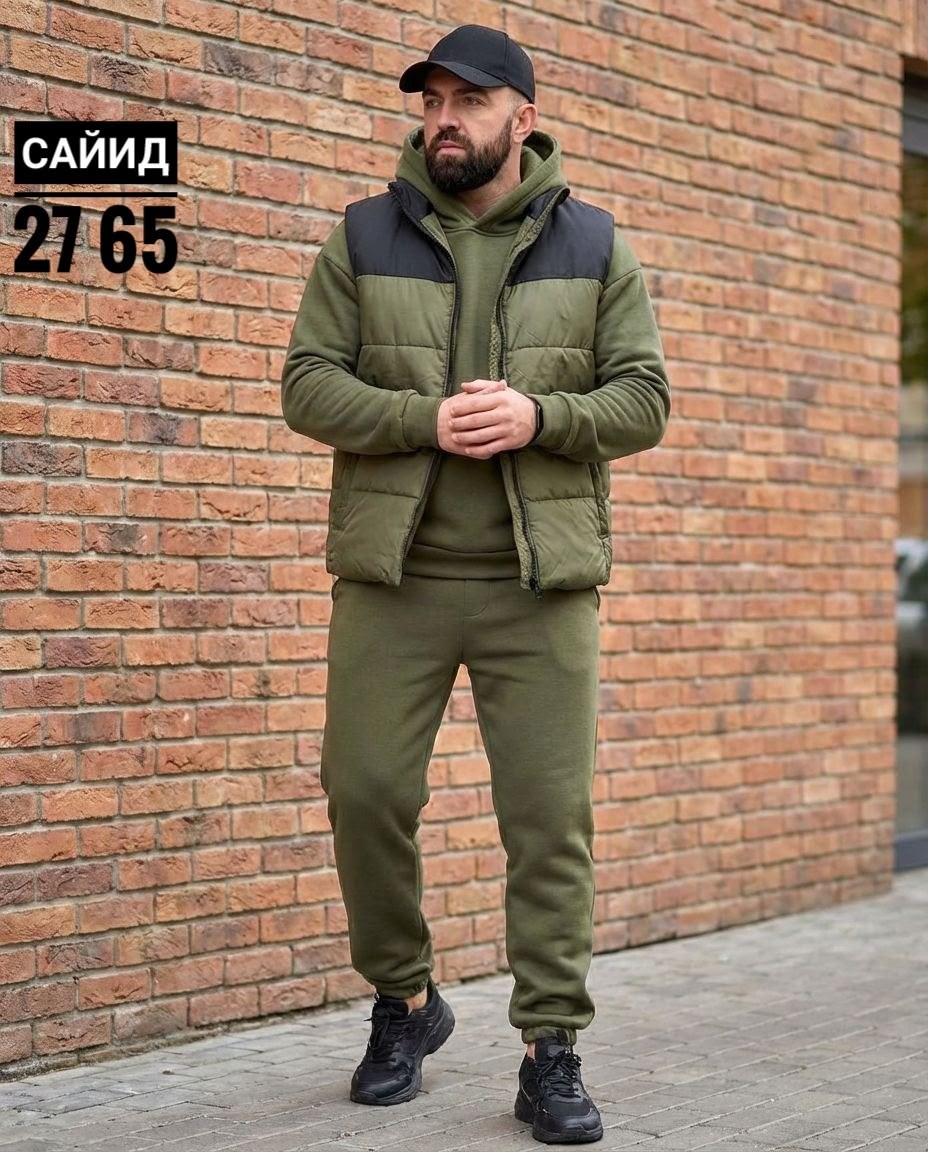 спортивный костюм мужской,жилетка на синтепоне,костюм спортивный,спортивный костюм тройка с жилеткой,мужская мода