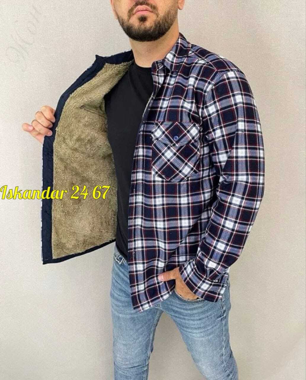 рубашка теплая на флисе,рубашка на меху,мужская клетчатая рубашка,рубашка мужская утепленная,рубашка в клетку теплая h&h fashion