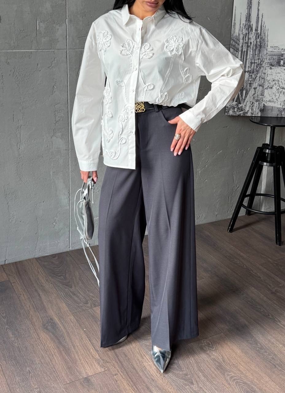 стильная блузка,блуза,блузка женская,женская блуза,комплект блуза и брюки прямого кроя из текстиля pur pur 11-059