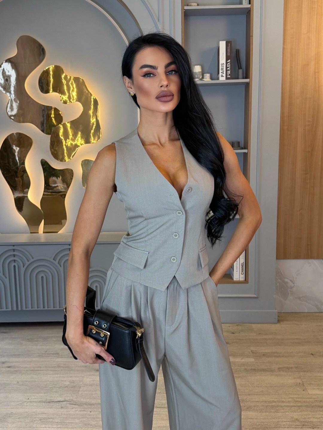 брючный костюм,костюм с жилетом брючный классический ne.skromno,брючный костюм женский,костюм брючный деловой с жилетом dayando,костюм с брюками