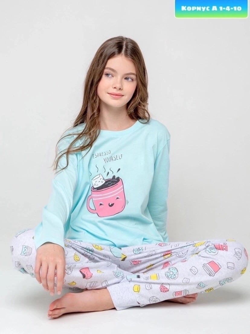 детская пижама для девочки,пижама для девочек,пижама для девочки elephant kids,пижама детская,пижама для девочки домашняя