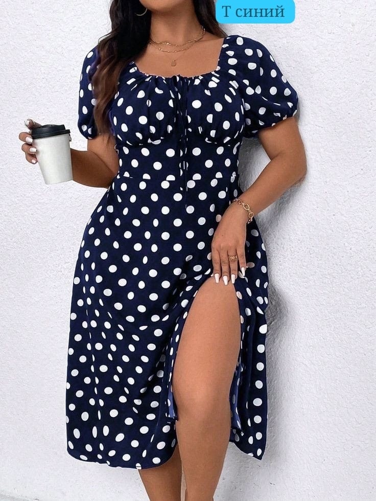 женское платье в горох,платье женское в горошек,женские платья больших размеров,платье женское в горошек больших размеров,платье женской
