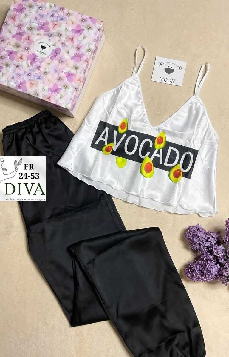 пижама женская,пижама авокадо,женская пижама авокадо,пижама женская шелковая,пижама шелк армани авокадо